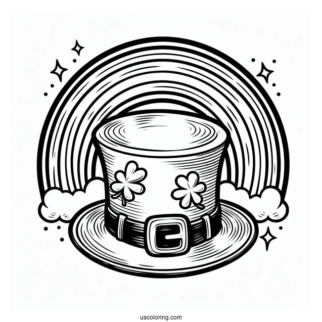 Leprechaun Hat With Full Circle Rainbow