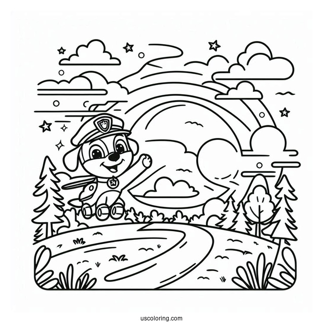 Simple Outline Of Sky To Color For Kids