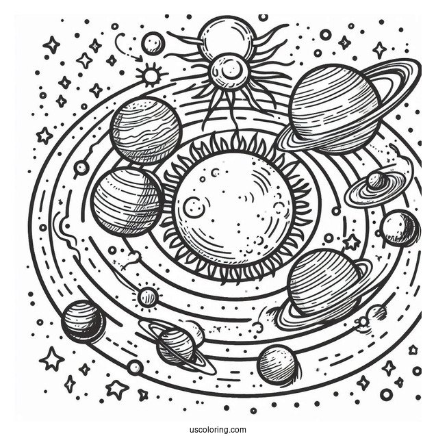 Planets In The Solar System Flash Cards To Color