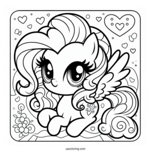 Chibi Kawaii Equestria Girls Pinkie Pie Coloring Page For Kids