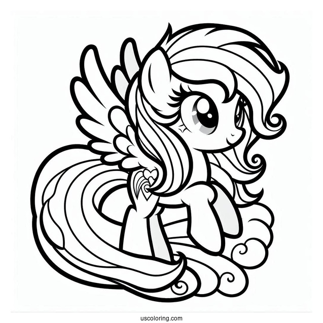 Easy Rainbow Dash With Pinkie Pie Coloring Page For Kids