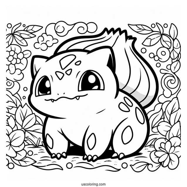 Bulbasaur Coloring Page Pokemon Card