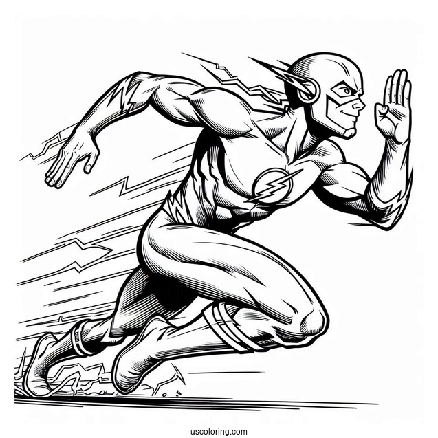 The Flash Running Coloring Page