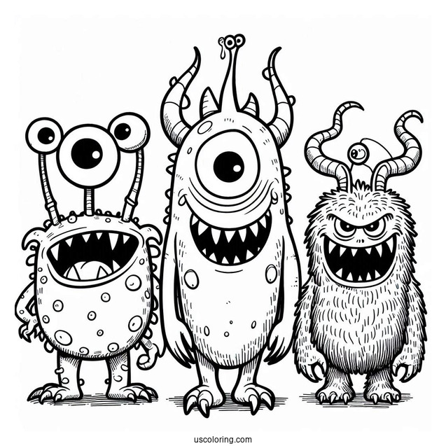 Nickelodeon Coloring Page Of Aaahh!!! Real Monsters Krumm, Ickis, And Oblina