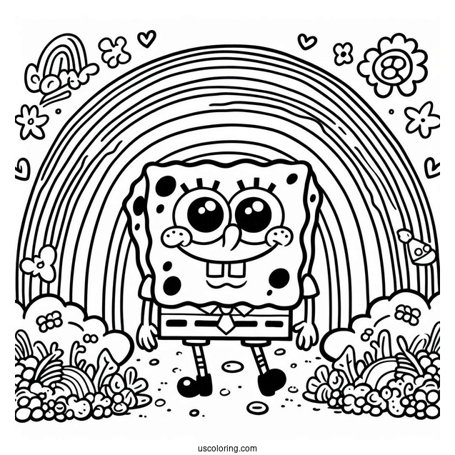 SpongeBob Squarepants Rainbow To Color