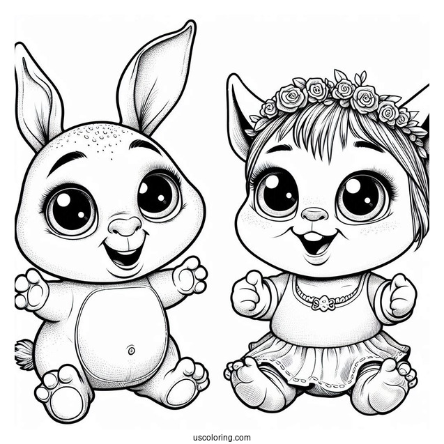 Shrek Babies Coloring Page