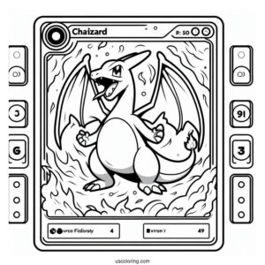 Charizard Fireblast Pokemon Card Coloring Page