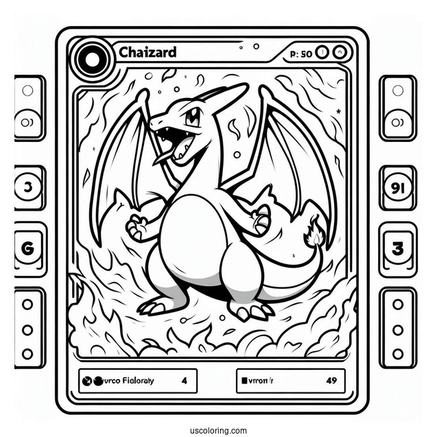 Charizard Fireblast Pokemon Card Coloring Page