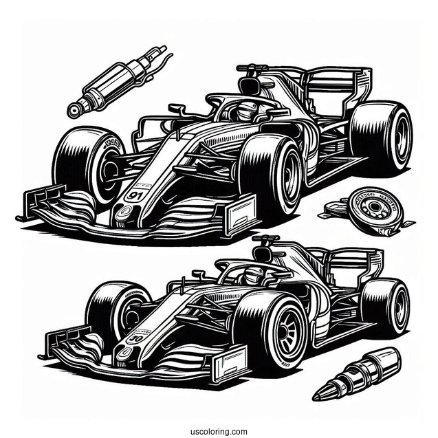 Coloring Page Of F1 Race Car
