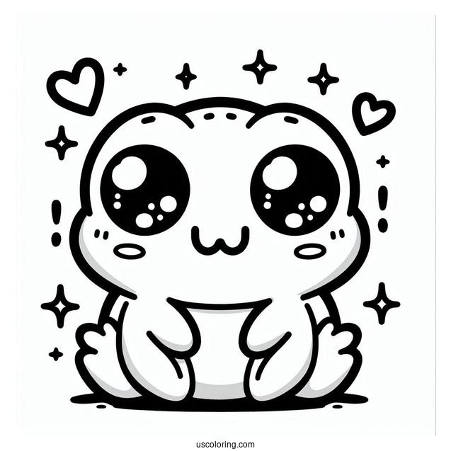 Cute Kawaii Frog Coloring Sheet
