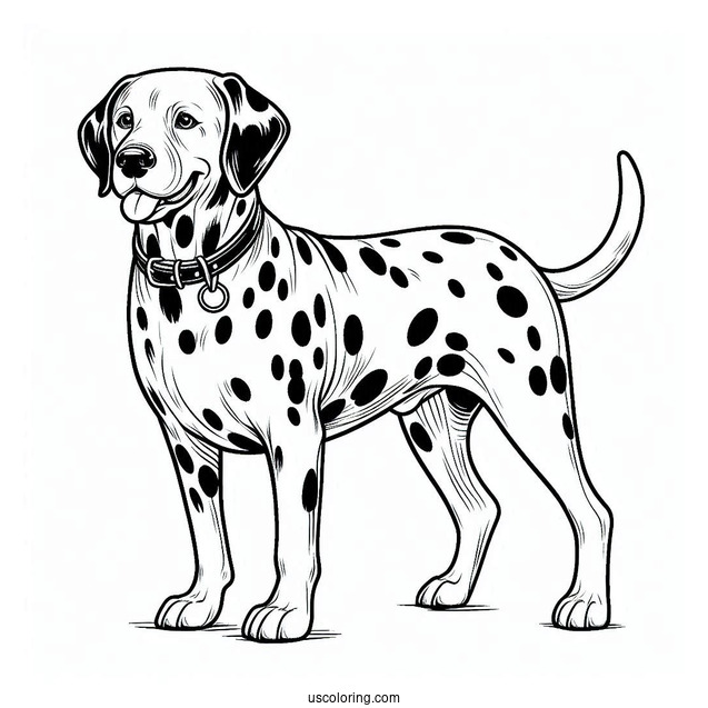 Large Dalmatian Dog Coloring Sheet
