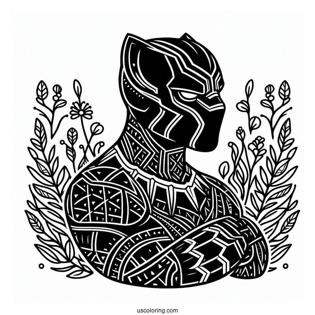 Black Panther Movie Poster Coloring Page
