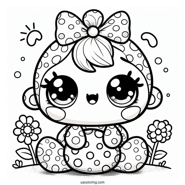 Poppy Playtime Coloring Page Of Kawaii Baby Huggy Wuggy For Preschoolers
