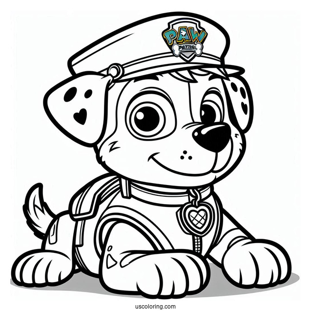 Paw Patrol Rubble Dog Coloring Sheet