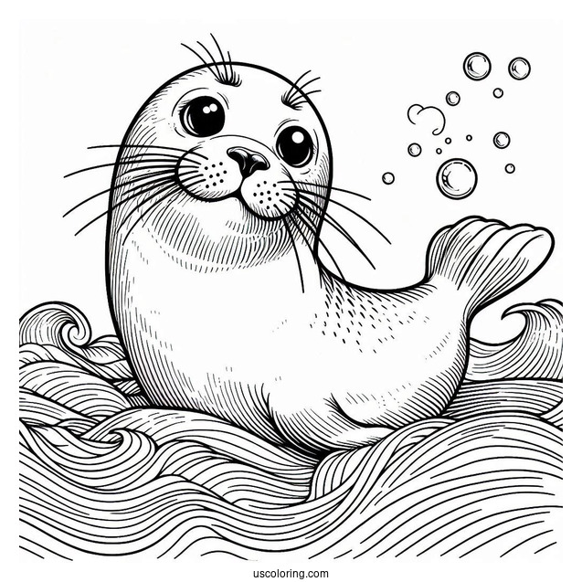 Close Up Of Seal Coloring Page