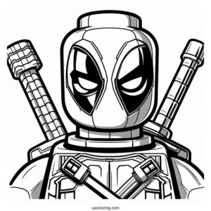 Lego Deadpool Coloring Sheet For Kids