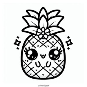 Cute Kawaii Outline Of Pineapple Lily Shopkins