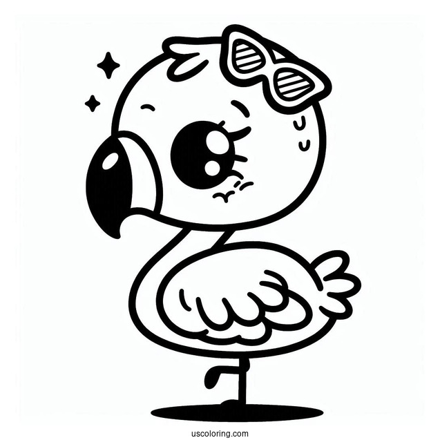 Kawaii Themed Flamingo