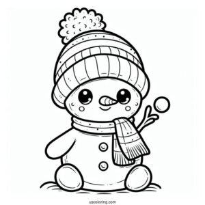 Baby Snowman To Color For Kids