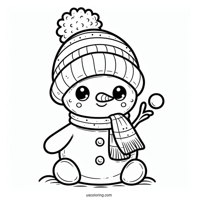 Baby Snowman To Color For Kids