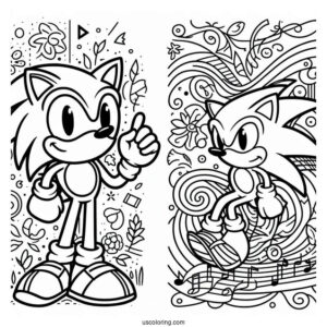 Sonic Coloring Page For Kids