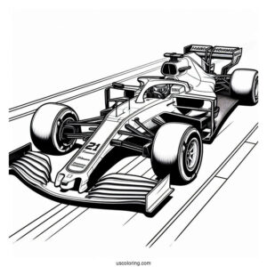 F1 Coloring Page Haas VF 22 Race Car