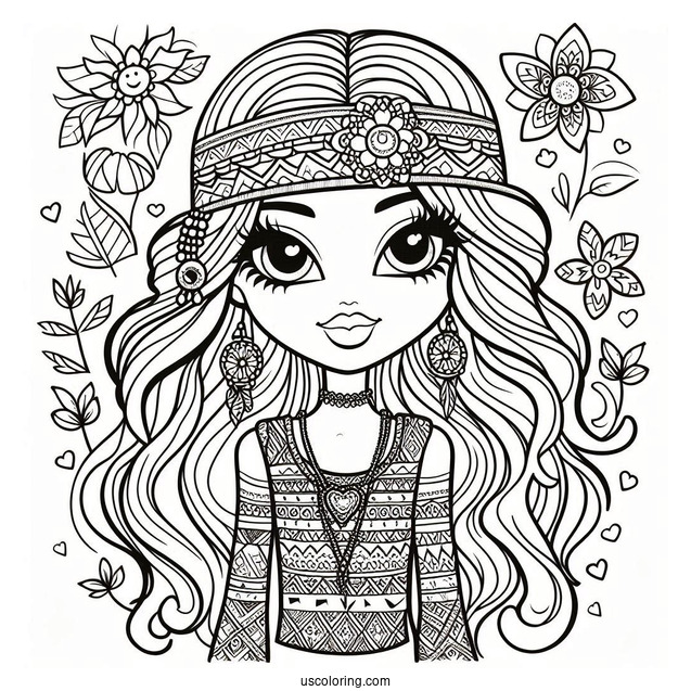 Hippie Yasmin Bratz Coloring In