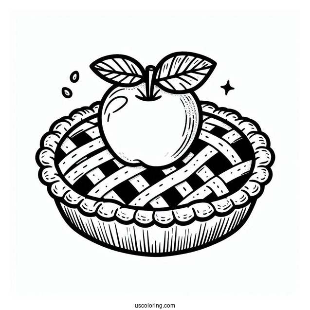 Apple Pie Coloring Page For Kids