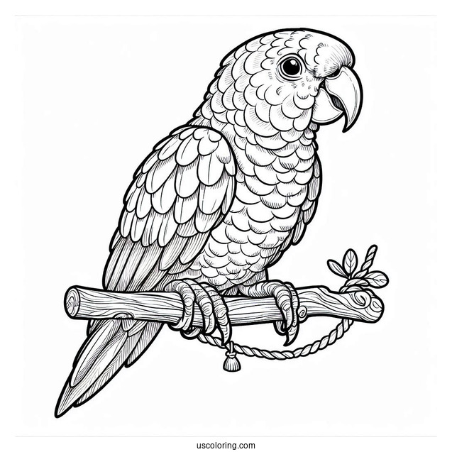 Easy To Color Caique Parrot