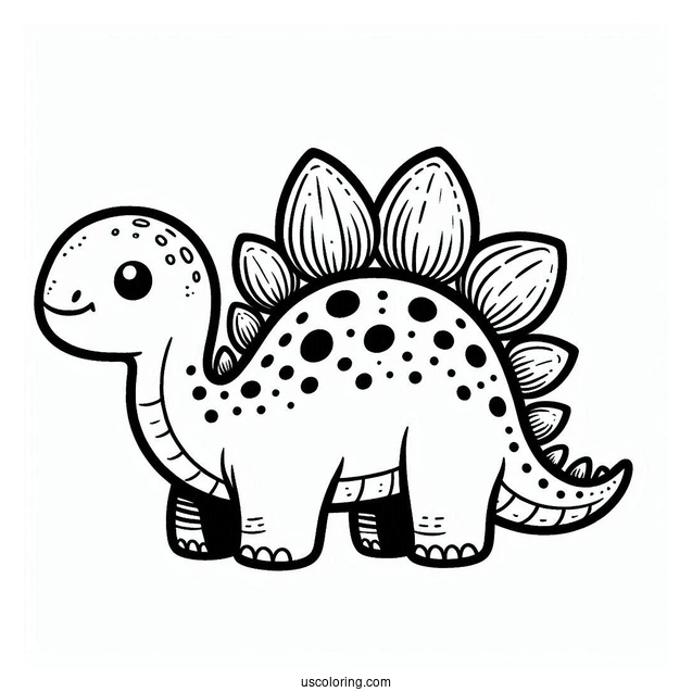 Simple Stegosaurus Coloring Page For Kids