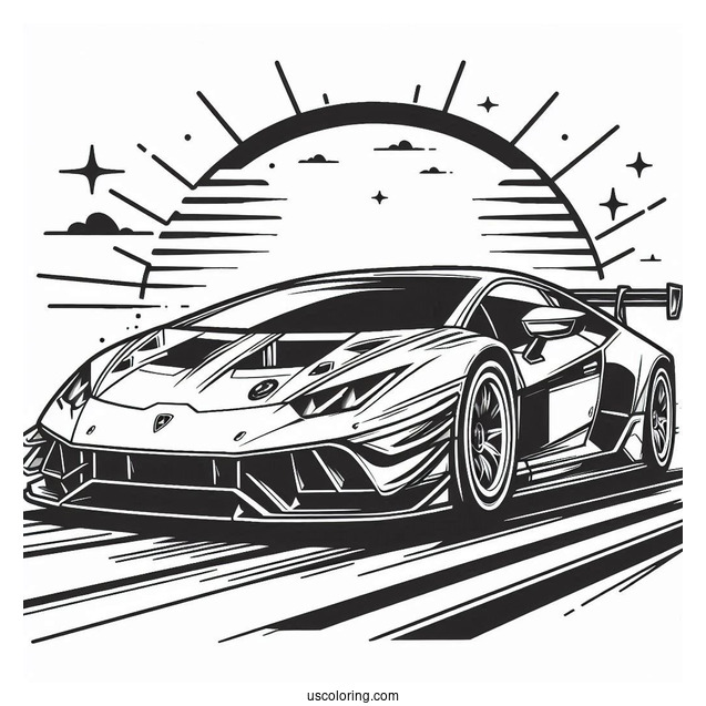 Coloring Page Of Lamborghini Race Car