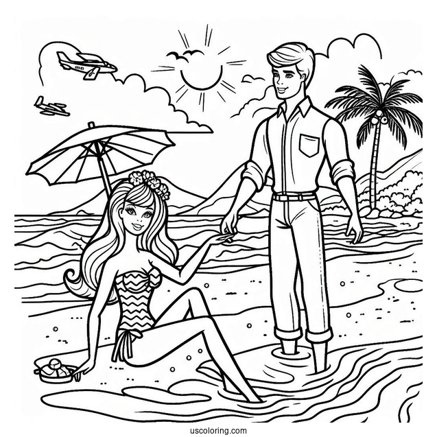 Ken And Barbie At The Beach