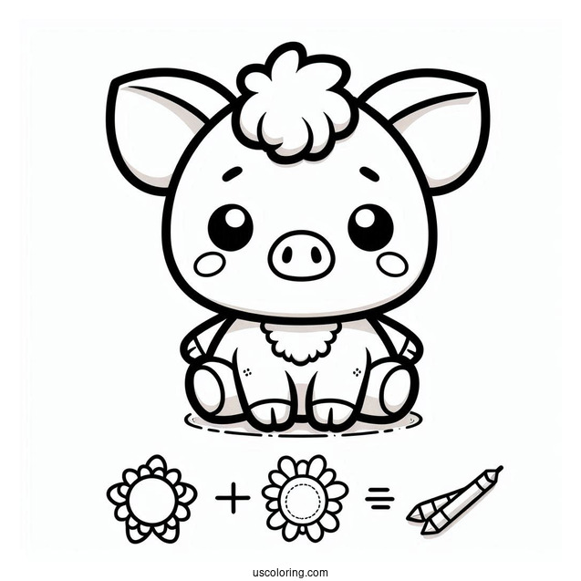 Cute Chibi Piglet Coloring Pages For Kids