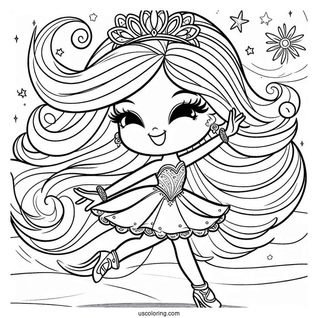 Shimmer And Shine Coloring Page Of Smiling And Dancing For Preschoolers