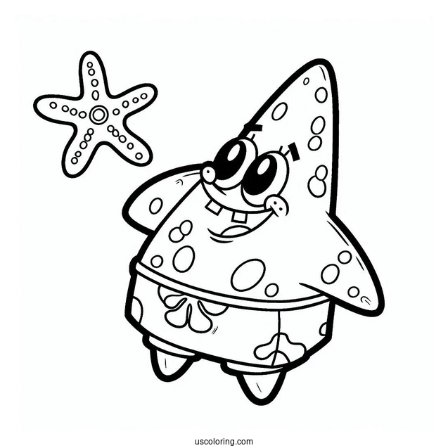 Coloring Page Of Patrik The Starfish For Kids