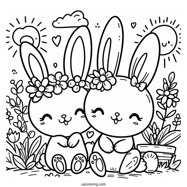 Sunny Bunnies Coloring Page Logo