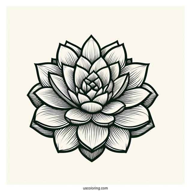 Easy Echeveria Succulent Coloring Page For Kids