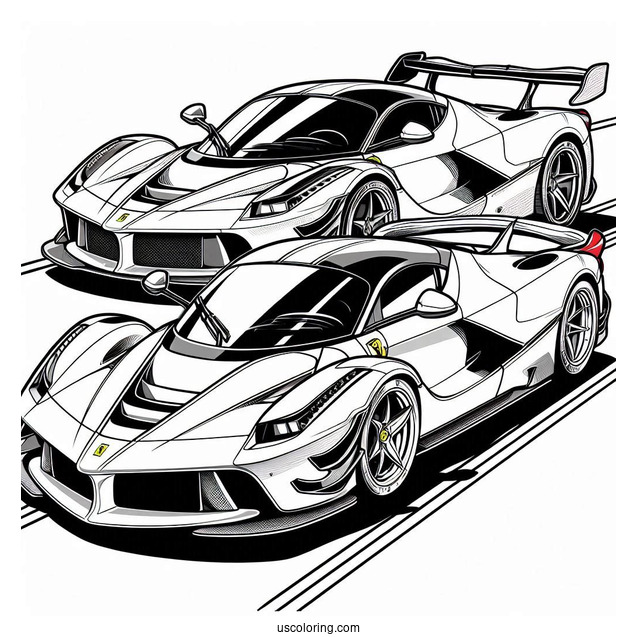 LaFerrari Race Car To Color