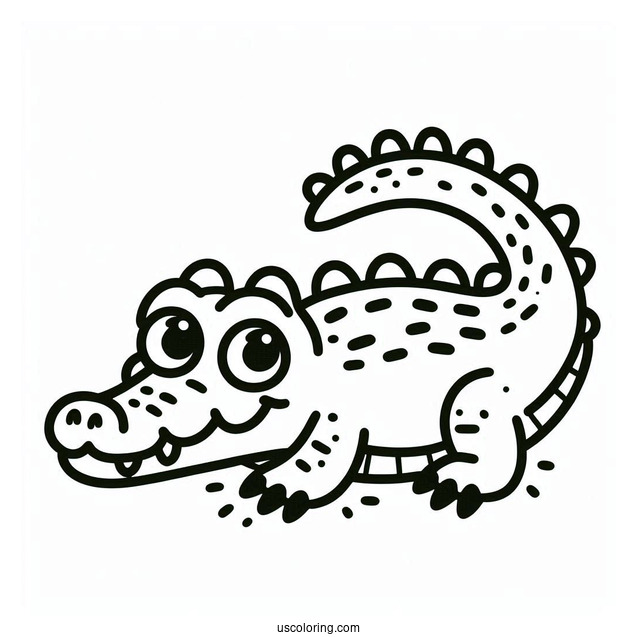 Easy Outline Of a Crocodile For Preschoolers(1)