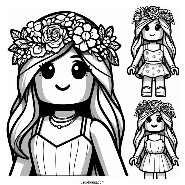 Girl Roblox Character Coloring Page