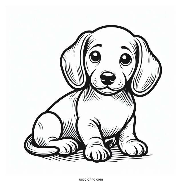 Dachshund Puppy Coloring Page
