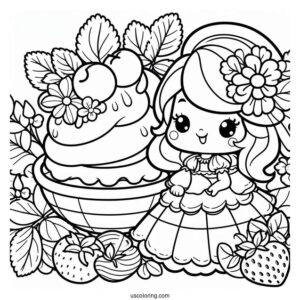 Strawberry Shortcake Coloring Page With Orange Blossom And Crepe