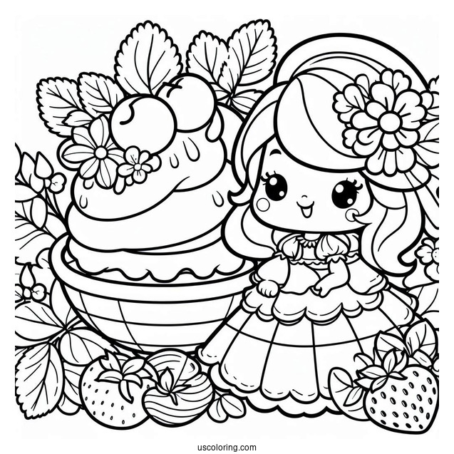 Strawberry Shortcake Coloring Page With Orange Blossom And Crepe
