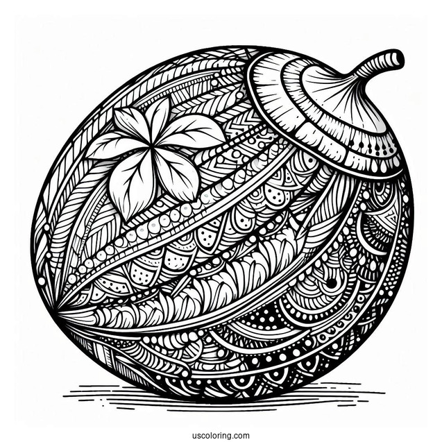 Intricate Coconut Coloring Page Mandala