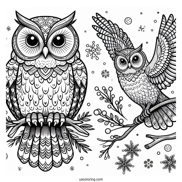 Great Grey Owl To Color