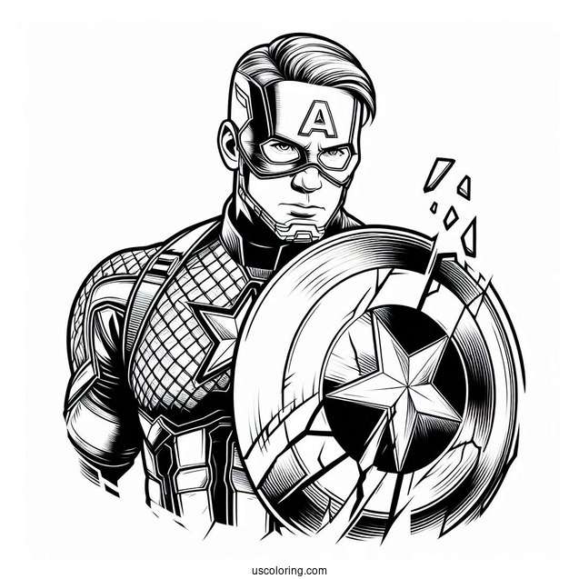 Captain America With Broken Shield
