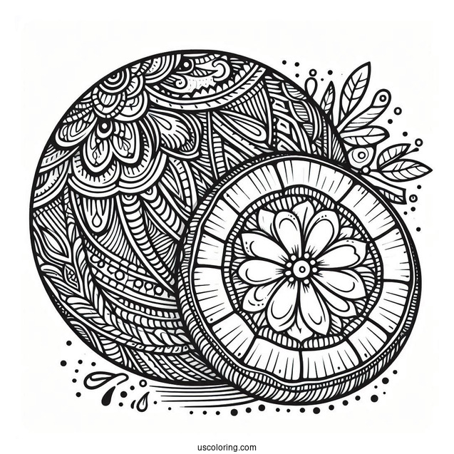 Intricate Coconut Coloring Page Mandala