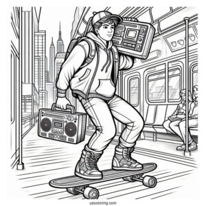 Subway Surfers Coloring Page Fresh Carrying A Stereo