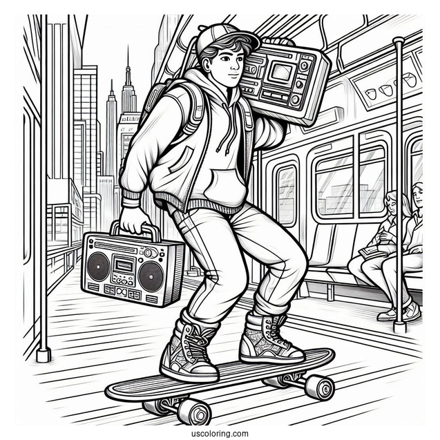 Subway Surfers Coloring Page Fresh Carrying A Stereo
