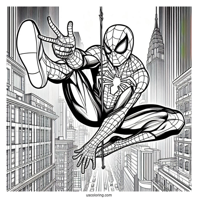 Spider-Man With Web Slinger In City